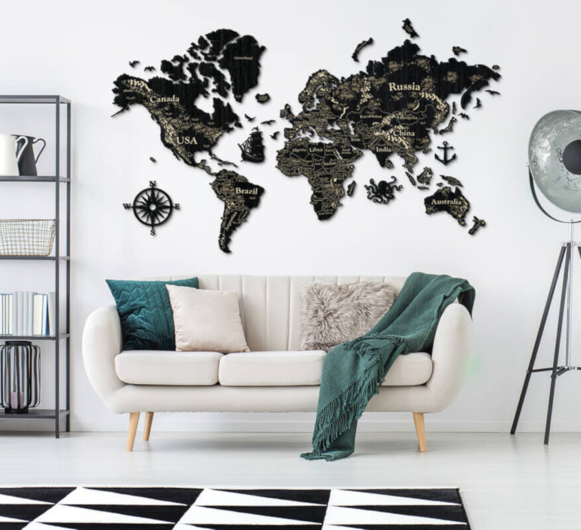 дерев яна карта світу