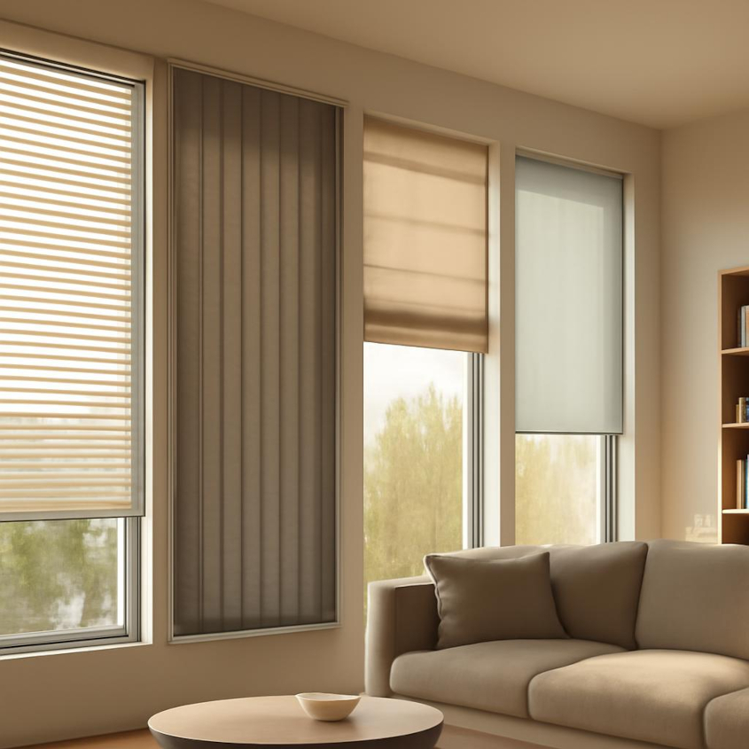 Различные типы жалюзи в интерьере