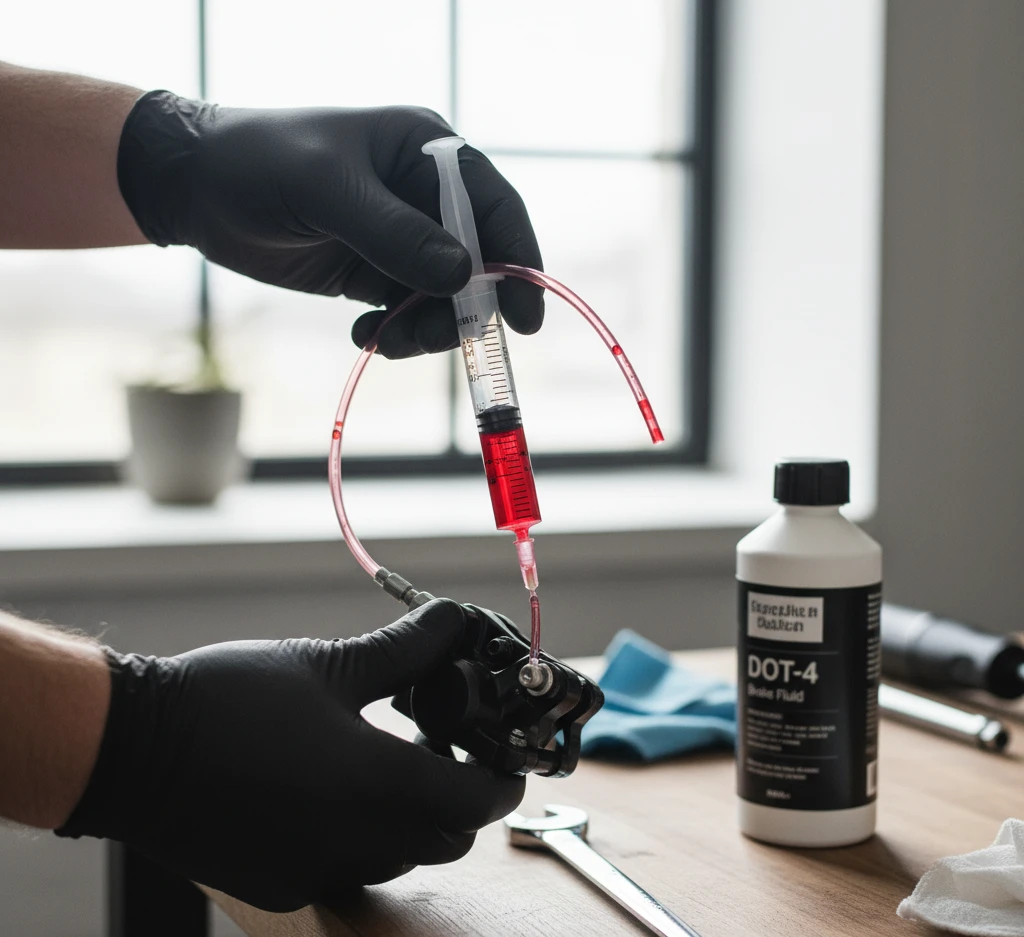 Обслуживание гидравлических тормозов электросамоката