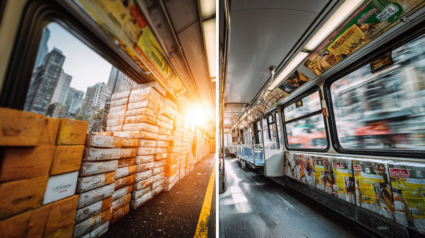 Сравнение форматов рекламы на общественном транспорте для стройматериалов