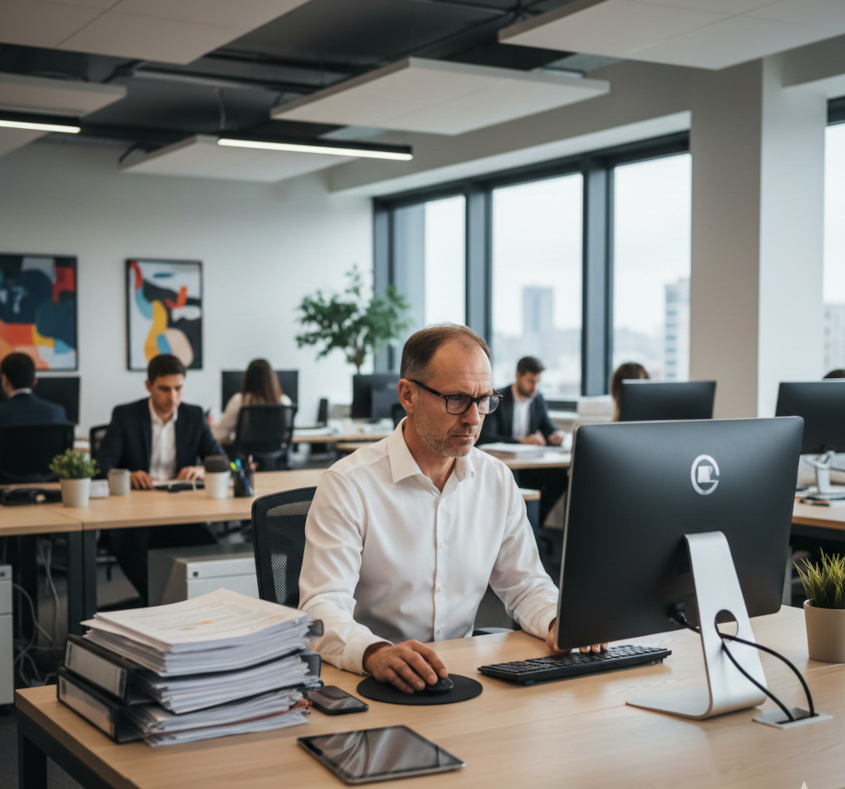 Бухгалтер за работой