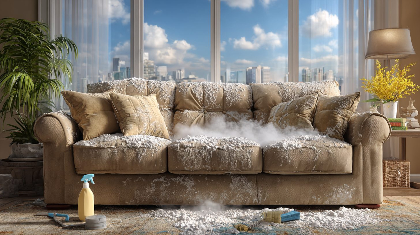 Удаление пятен с обивки дивана различными методами