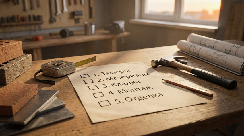 Чек-лист для выбора поставщика материалов на столе строителя